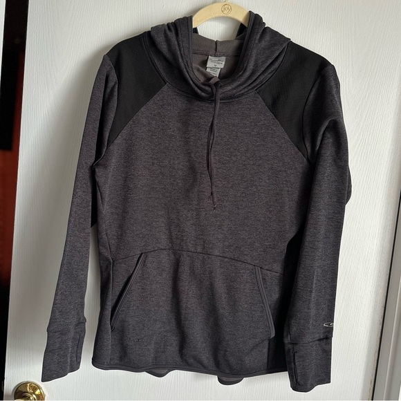 Champion Gray and Black Hooded Sweater with Cowl Neck - Picture 1 of 4
